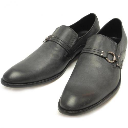 Encore By Fiesso Grey Genuine Leather Loafer Shoes  FI6525